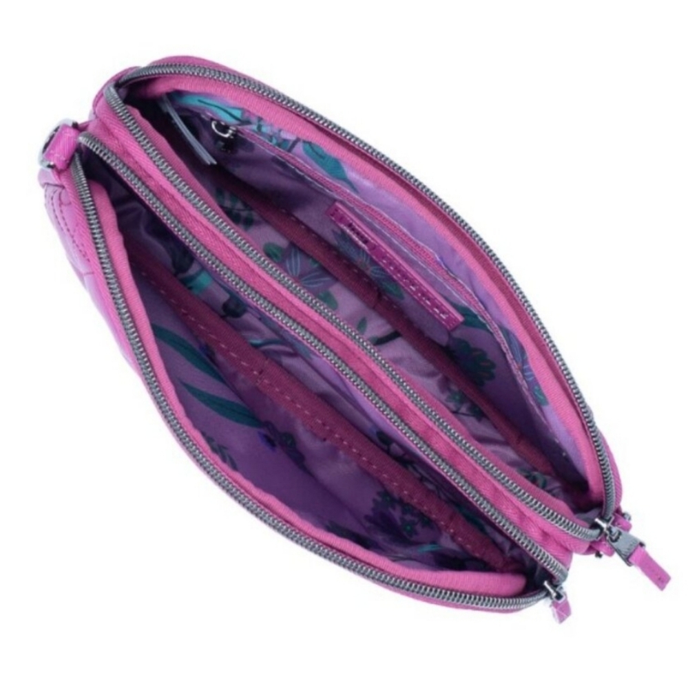 Lug Coupe XL Love Satin Luxe Convertible Crossbody Orchid Pink Fuschia Belt Bag - Picture 2 of 3